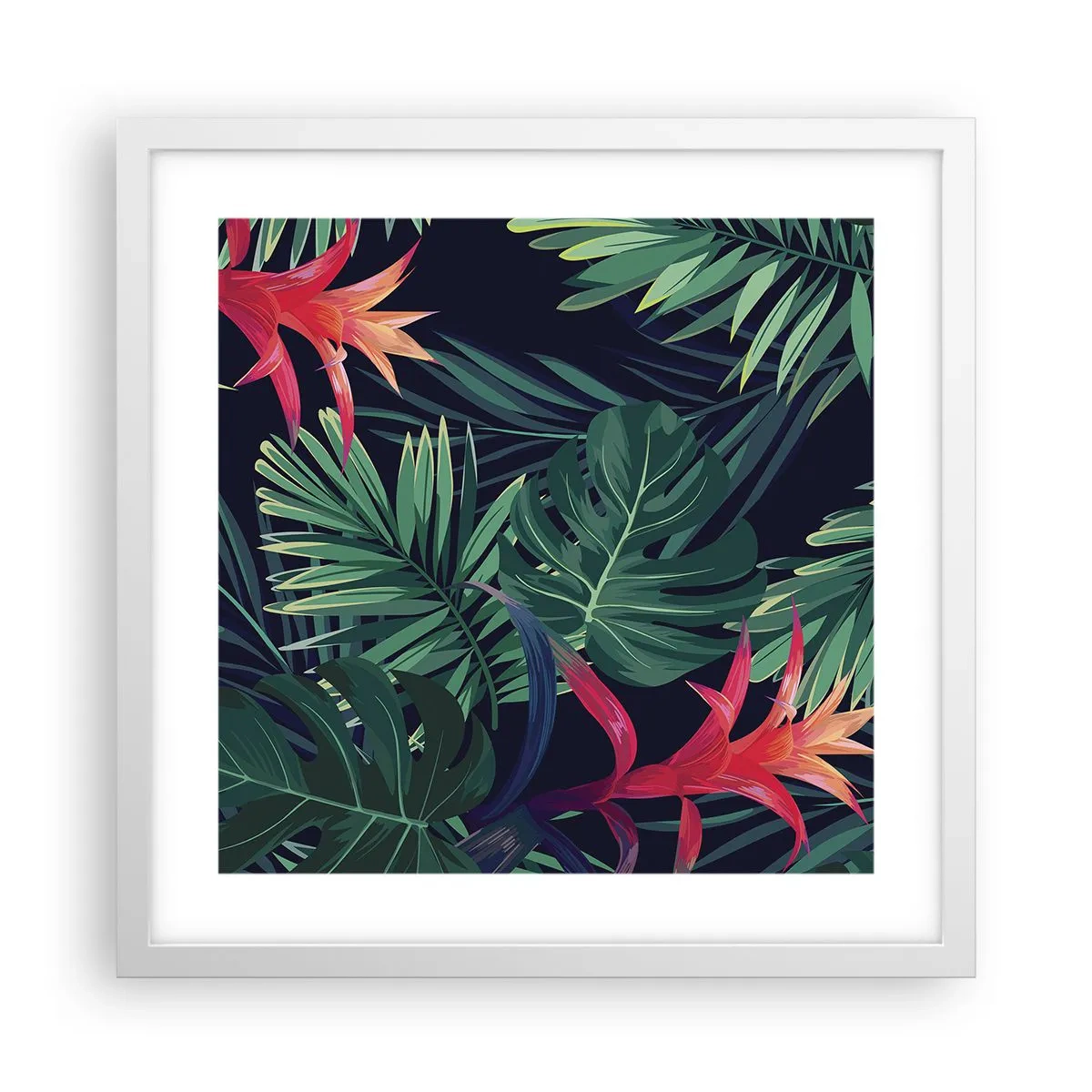 Plakat i hvid ramme - Brænd i grønt - 40x40 cm