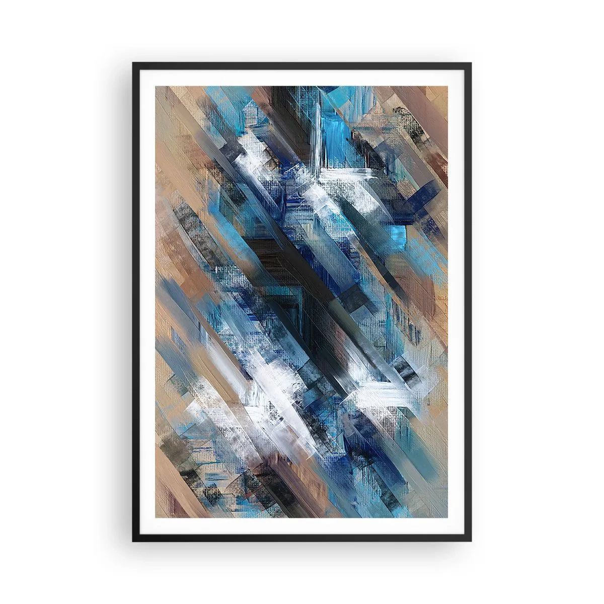 Plakat i sort ramme - På en blå skråning - 70x100 cm