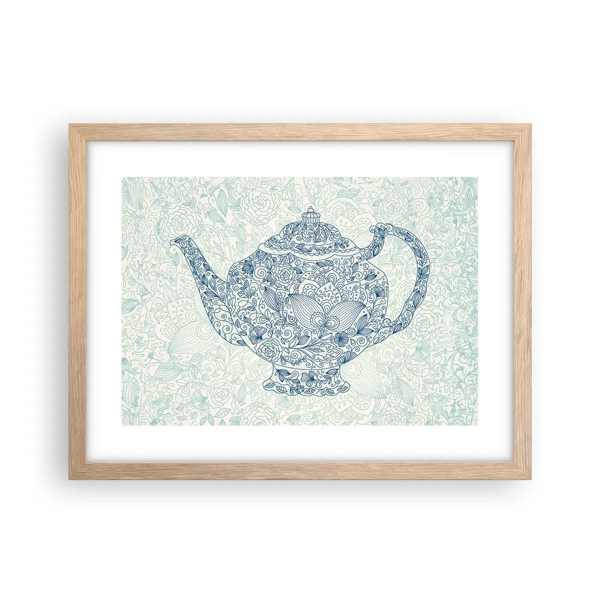 Plakat i ramme af lyst egetræ - Teens charme - 40x30 cm