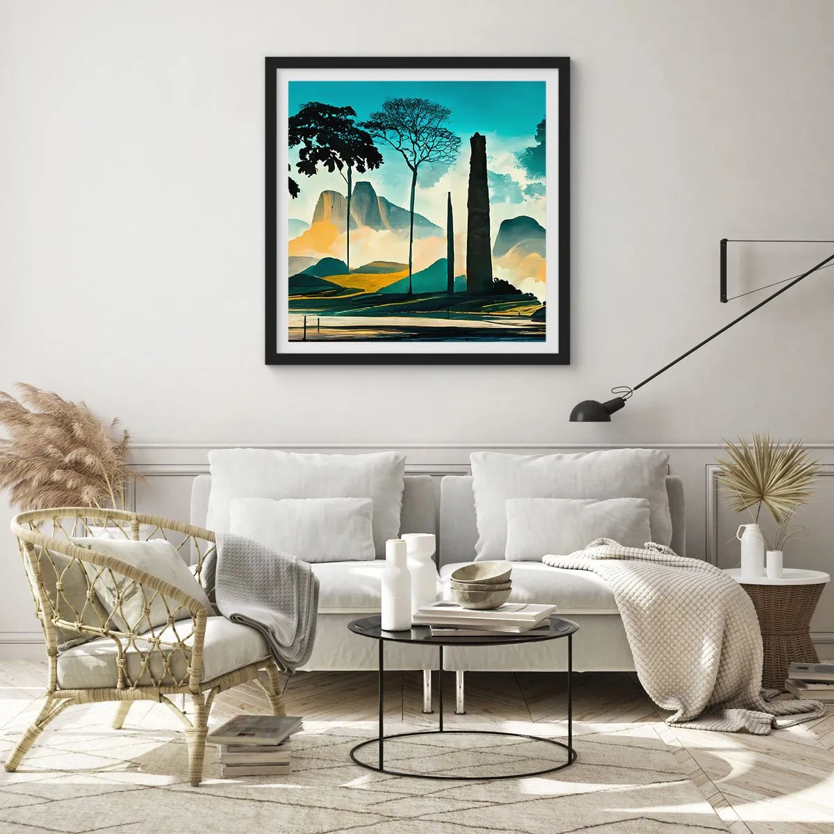 Plakat i sort ramme - Stadig højere og højere - 30x30 cm