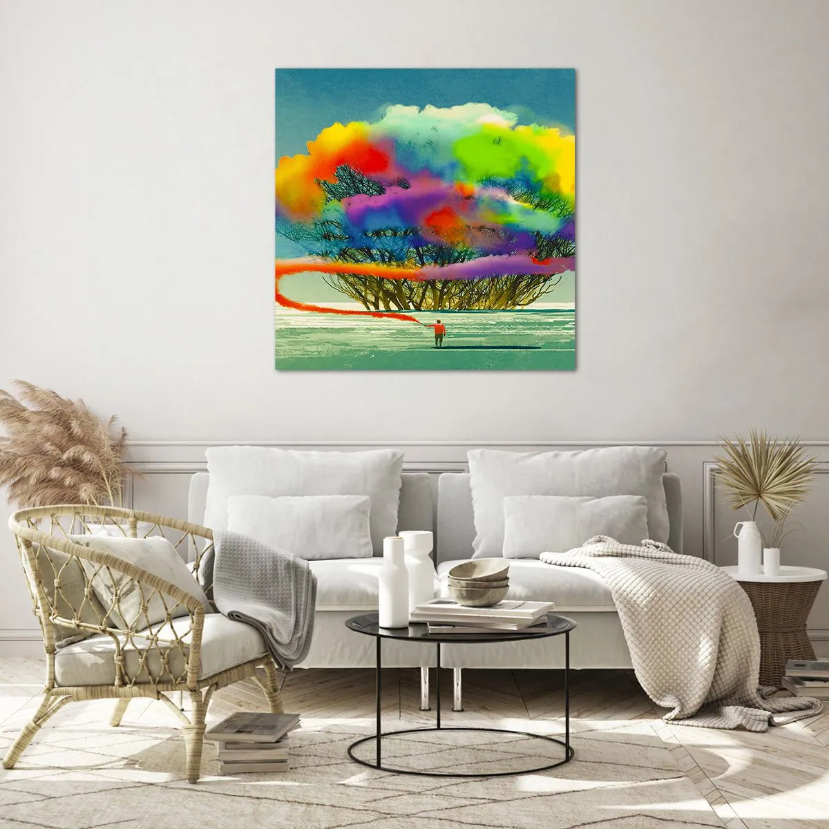 Billede på glas - Giv liv til denne verden - 70x70 cm