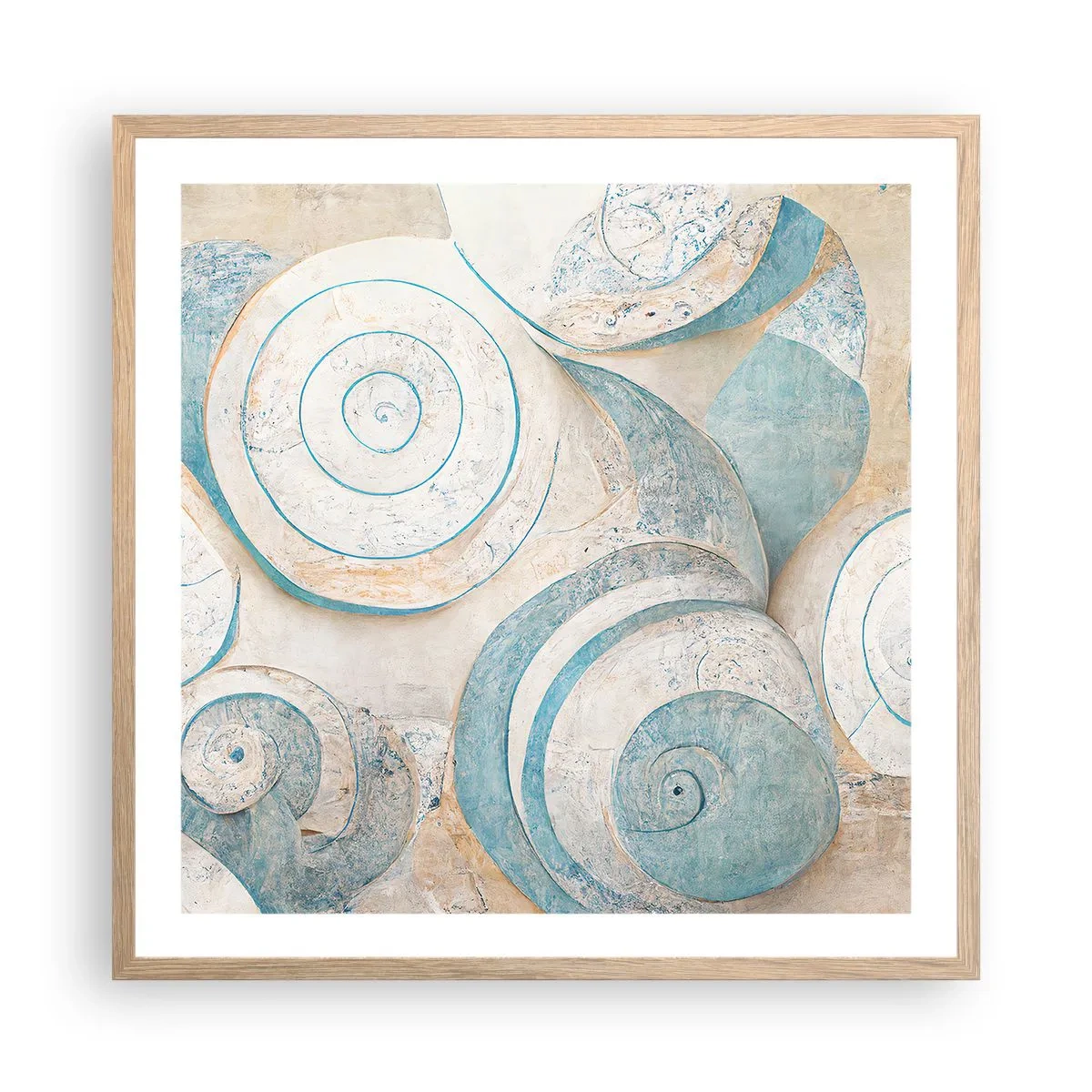 Plakat i ramme af lyst egetræ - Hvad gemmer skallen på? - 60x60 cm