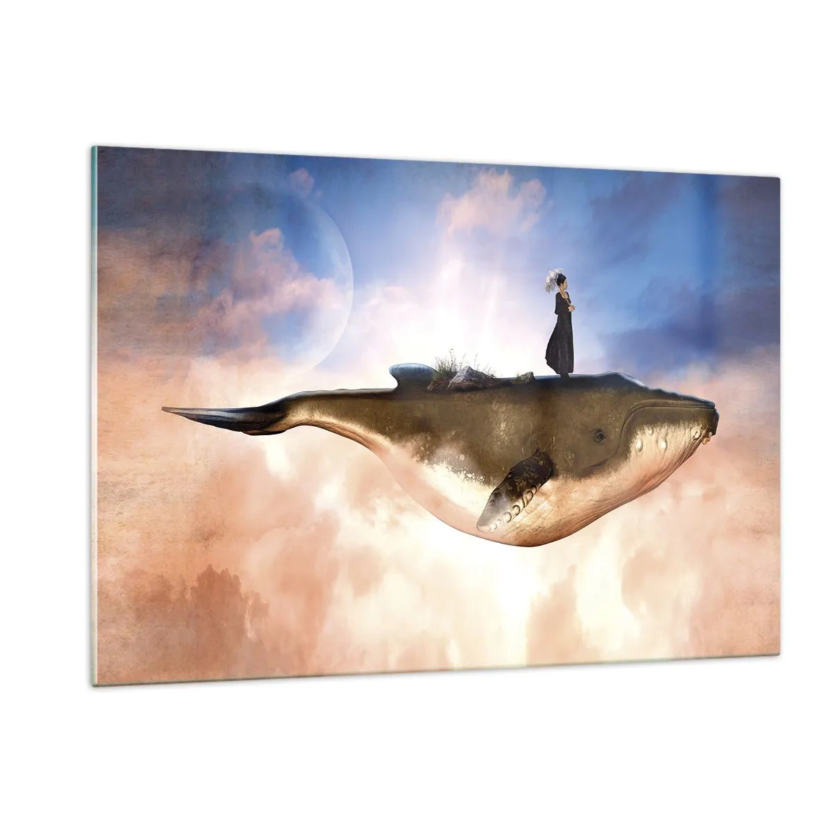 Billede på glas - En surrealistisk rejse - 120x80 cm