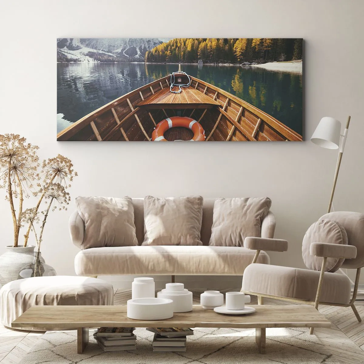 Lærredstryk - Billede på lærred - Bjergtur - 90x30 cm