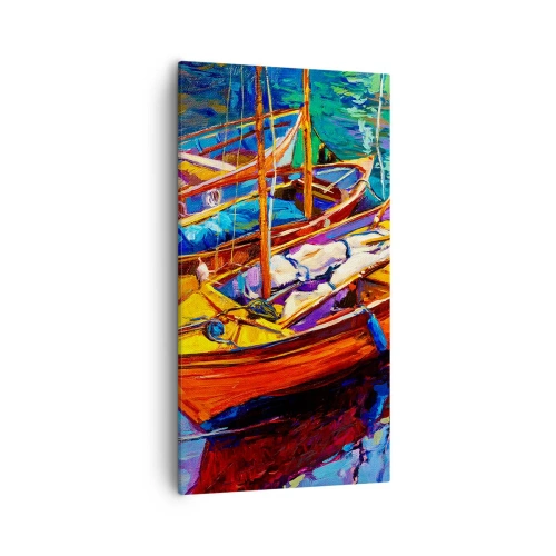 Lærredstryk - Billede på lærred - På vand, der er tykt af farve - 55x100 cm