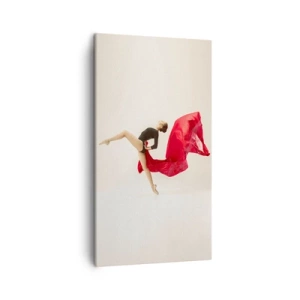 Lærredstryk - Billede på lærred - Rød og sort - 45x80 cm