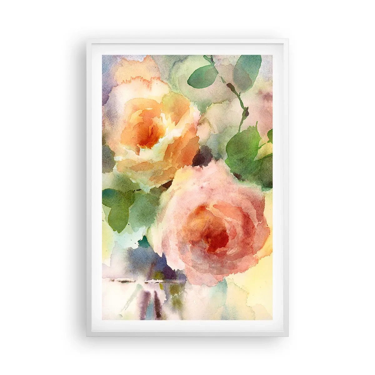 Plakat i hvid ramme - Delikat som akvarelfarve - 61x91 cm