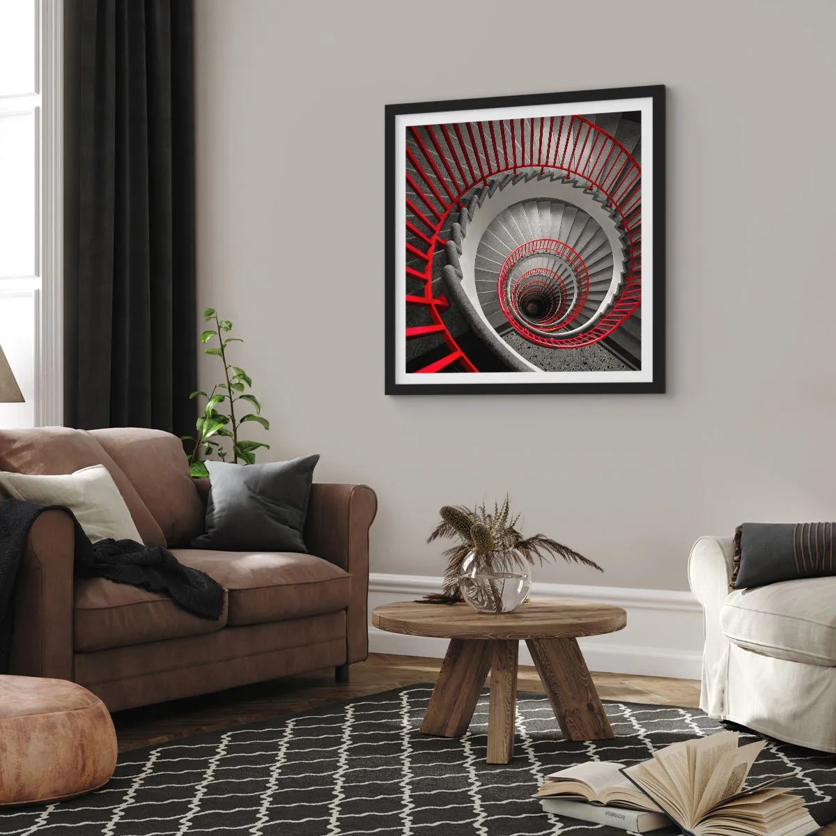 Plakat i sort ramme - Arkitektoniske lege - 30x30 cm