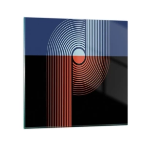 Billede på glas - I en geometrisk omfavnelse - 70x70 cm