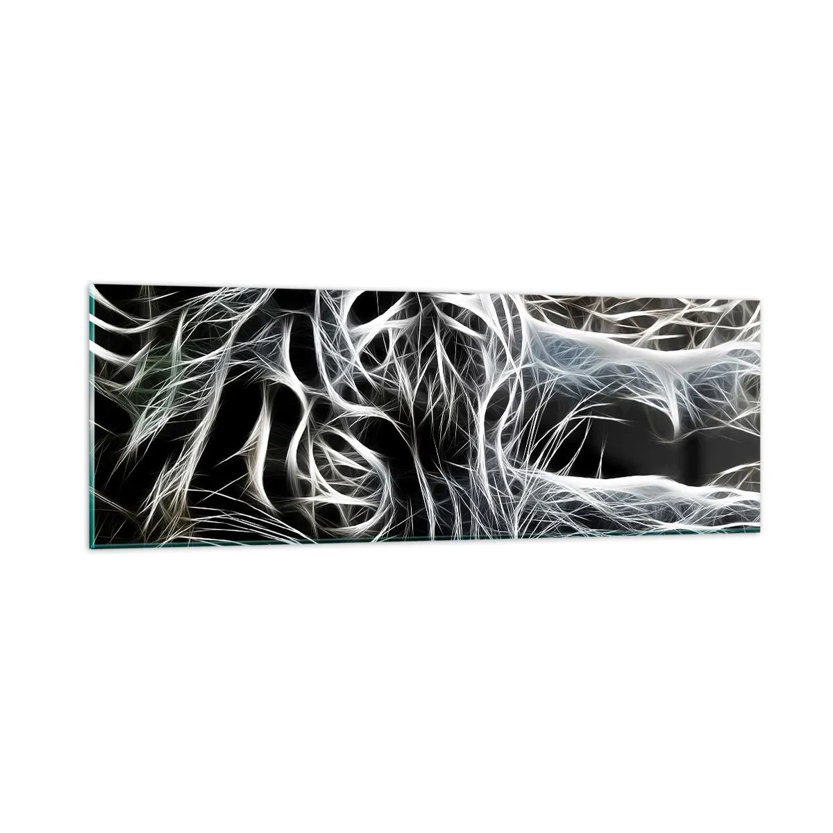 Billede på glas - En undersøgelse af kattens lethed - 90x30 cm