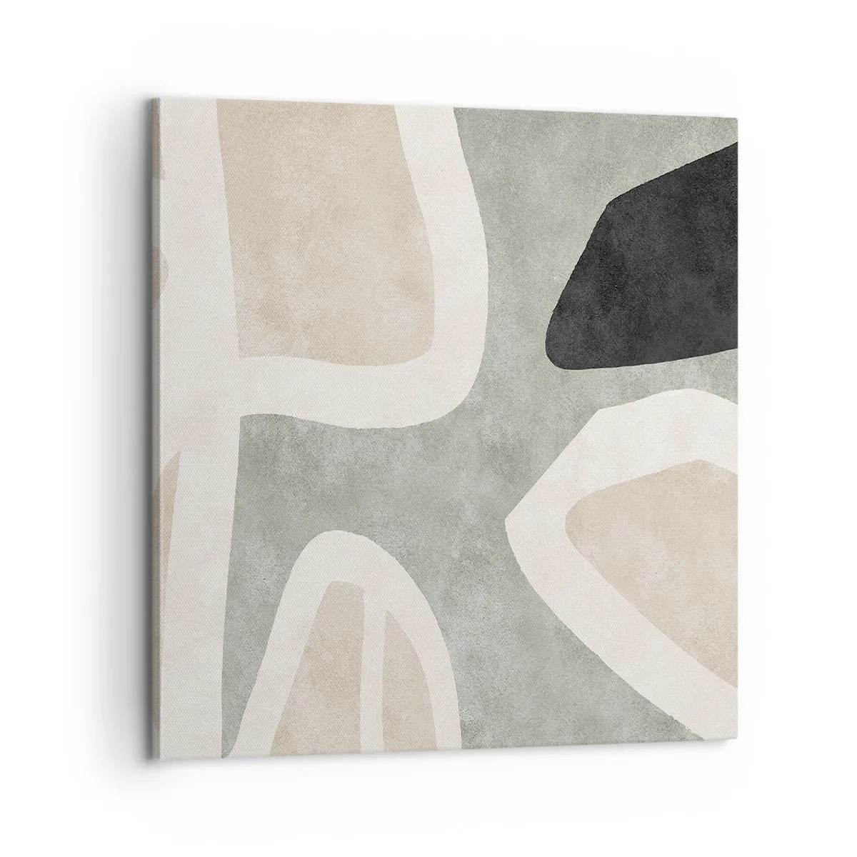 Lærredstryk - Billede på lærred - Komposition med et sort tema - 60x60 cm