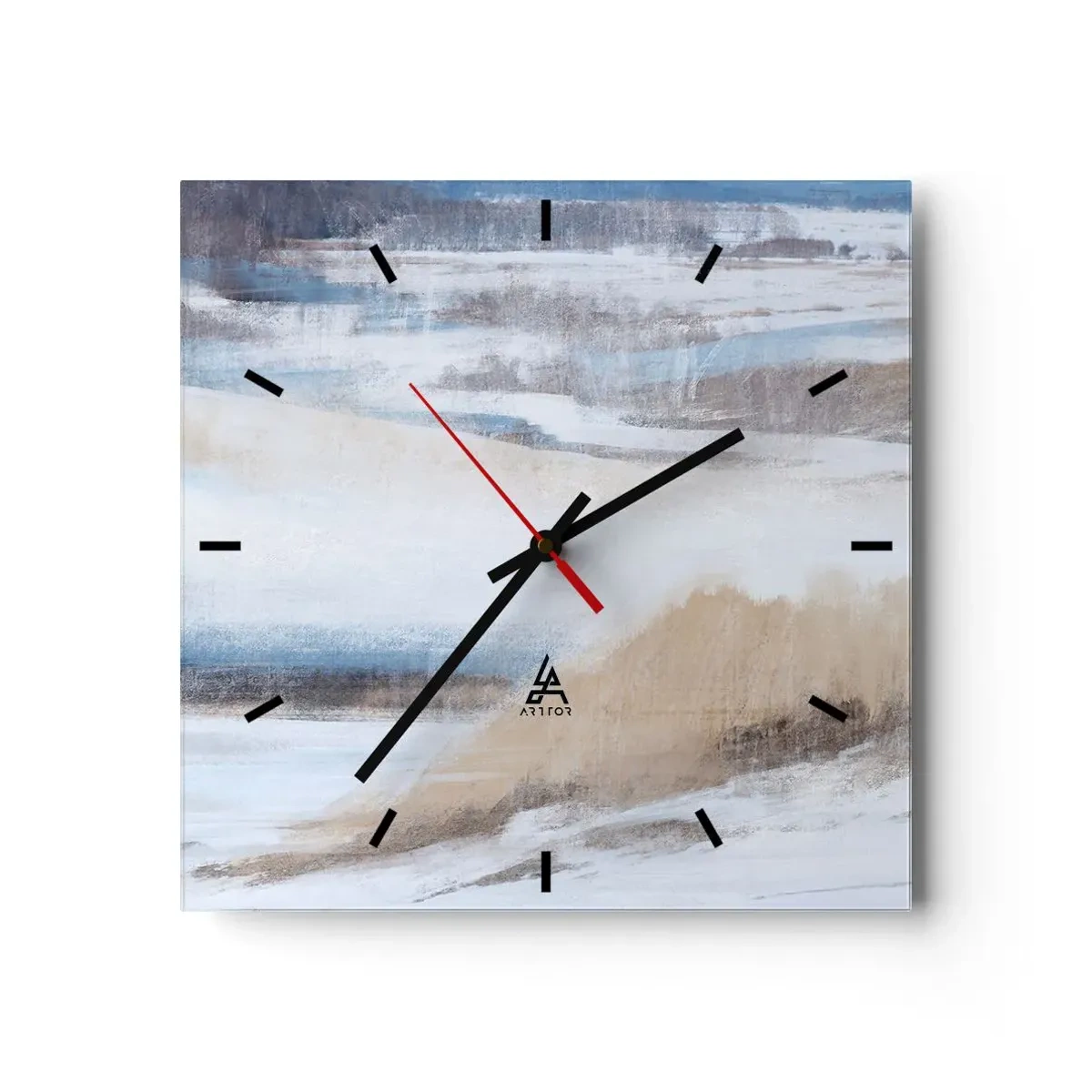 Vægur, Uret - Vinterkomposition - 30x30 cm