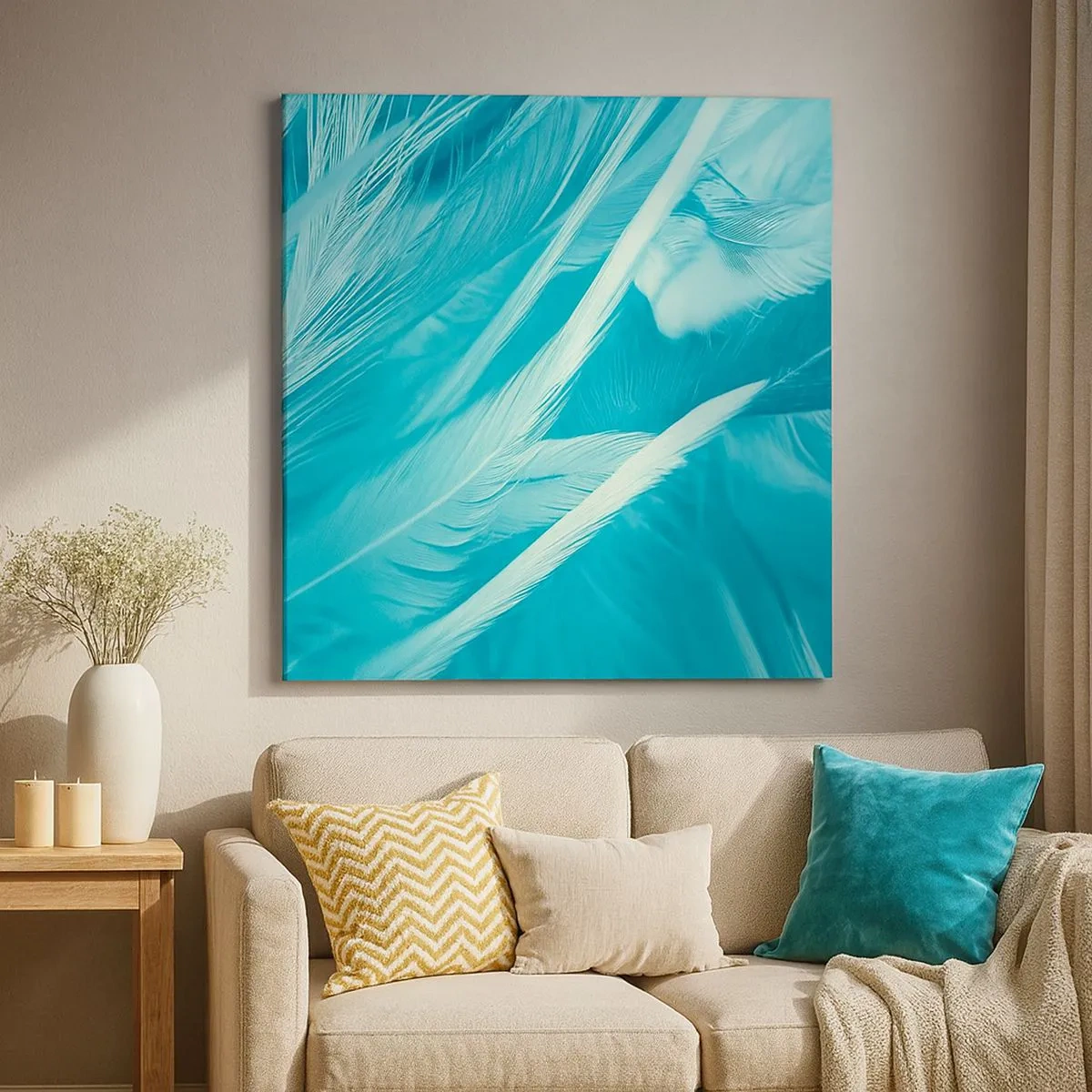 Lærredstryk - Billede på lærred - At drukne i fluff - 30x30 cm