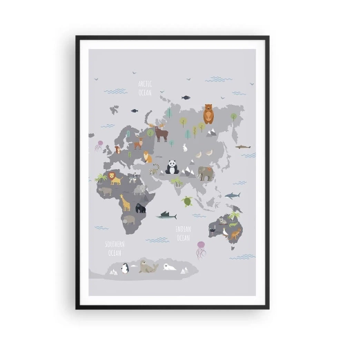 Plakat i sort ramme - Fortæl mig, hvor du er fra... - 70x100 cm