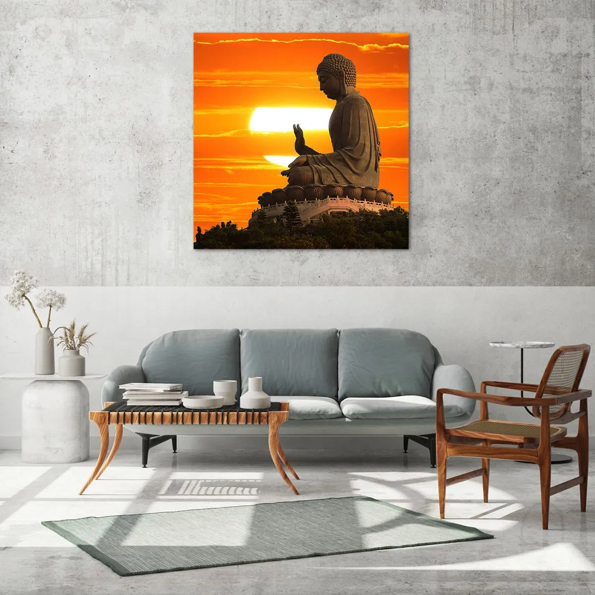 Billede på glas - Uden frygt for verden - 70x70 cm