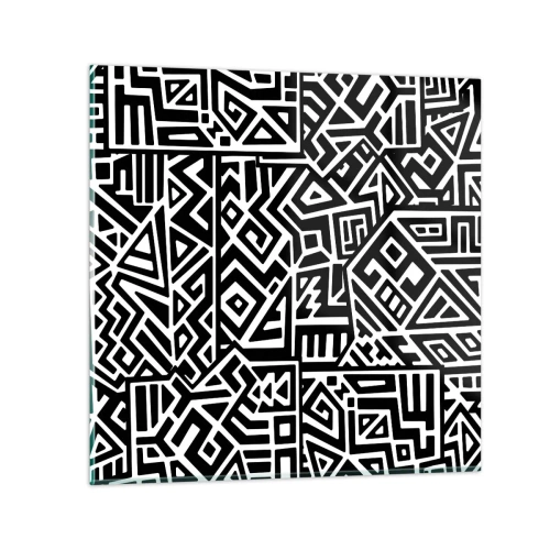 Billede på glas - Præcolumbiansk sammensætning - 30x30 cm