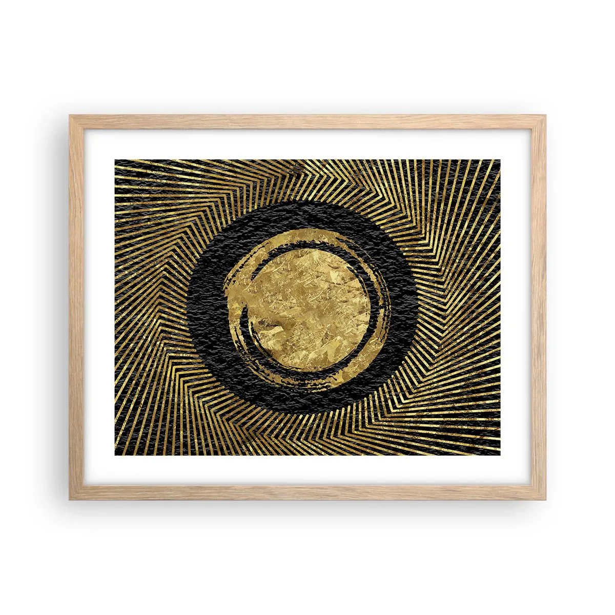 Plakat i ramme af lyst egetræ - Glamour-komposition - 50x40 cm