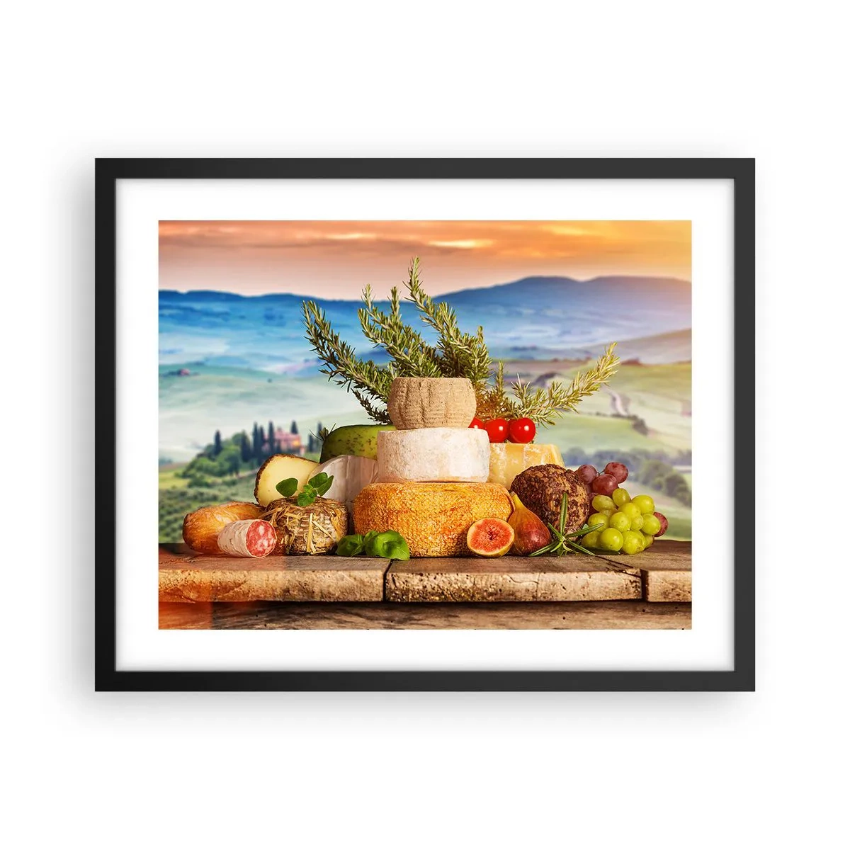 Plakat i sort ramme - Italiensk livsglæde - 50x40 cm