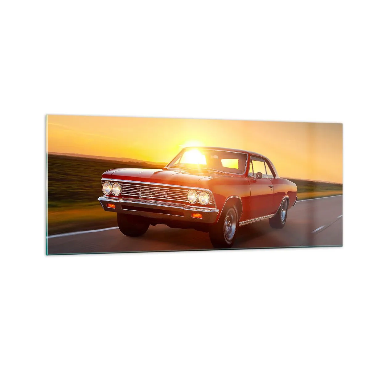 Billede på glas - Begæret er rødt - 100x40 cm