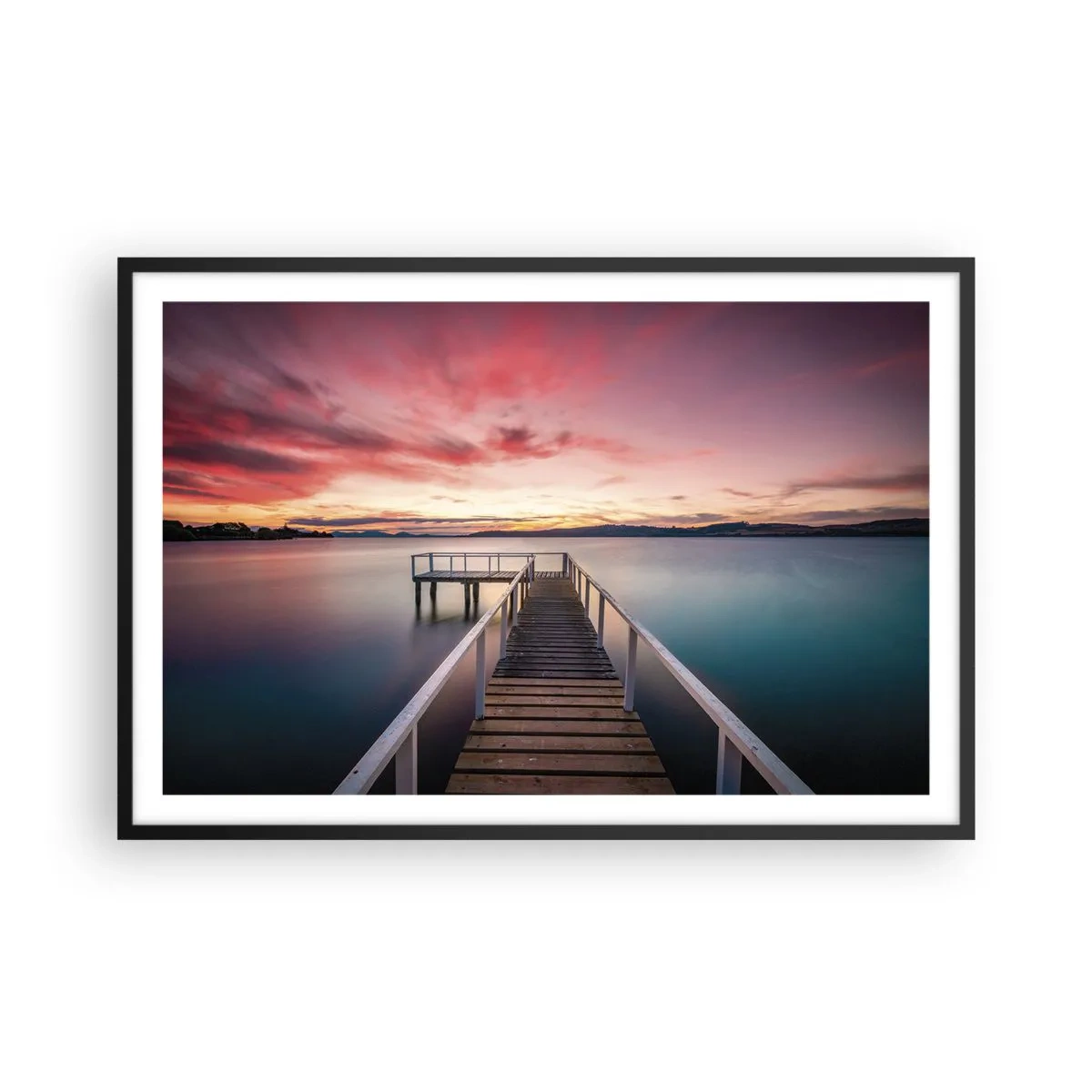 Plakat i sort ramme - Aftenens blide flamme - 91x61 cm