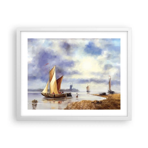 Plakat i hvid ramme - Sømændenes tilbagevenden - 50x40 cm
