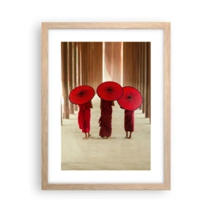 Plakat i ramme af lyst egetræ - På vej til det rene land - 30x40 cm