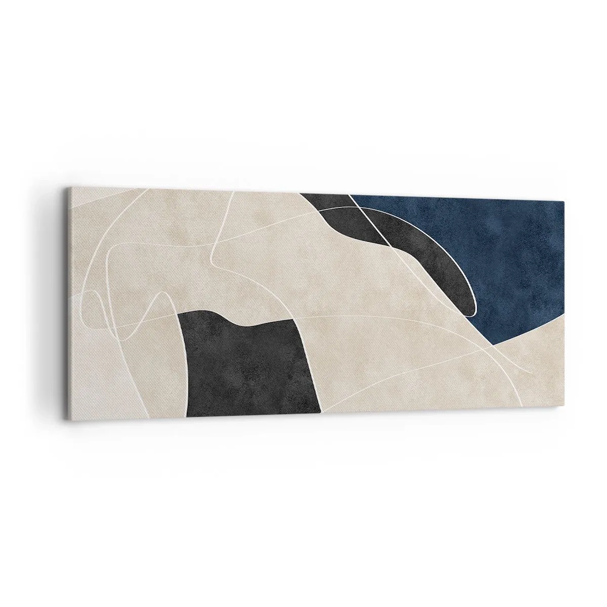 Lærredstryk - Billede på lærred - Abstrakt komposition - kontrast af farver - 100x40 cm
