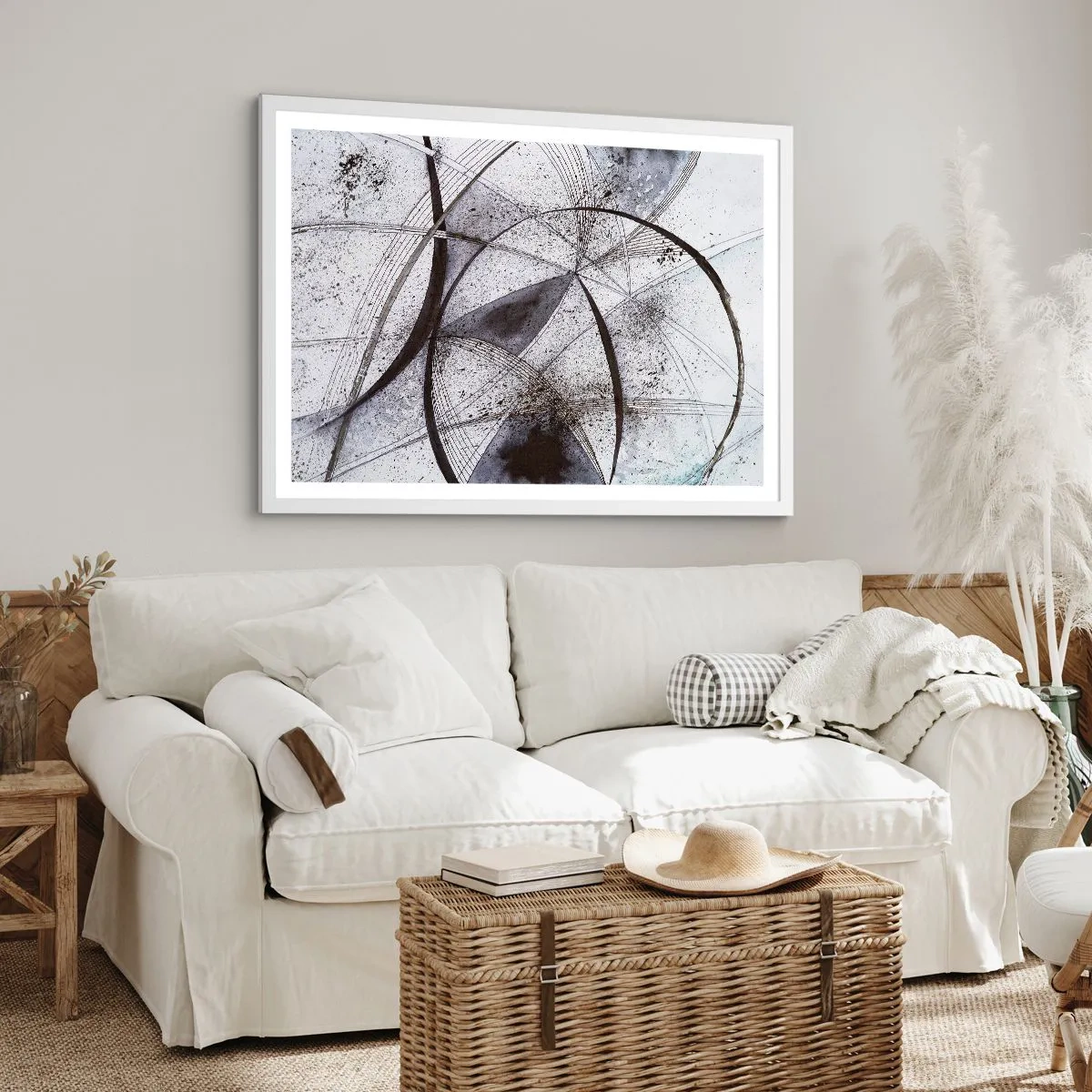 Plakat i hvid ramme - Futuristisk fantasi - 70x50 cm