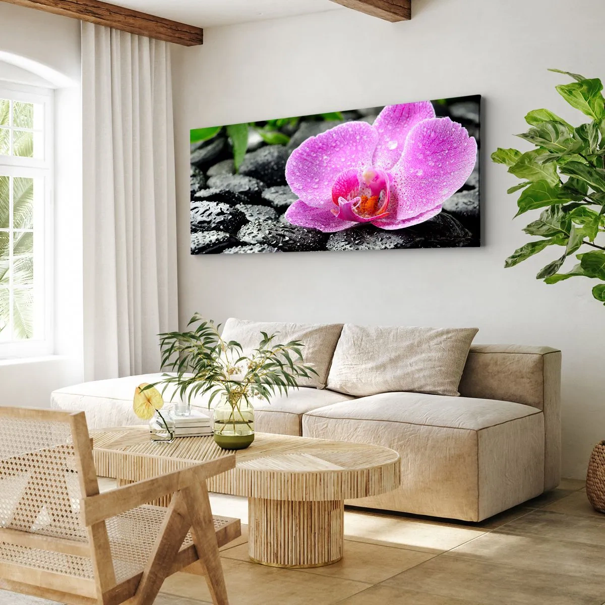 Lærredstryk - Billede på lærred - Som et åbent hjerte - 160x50 cm