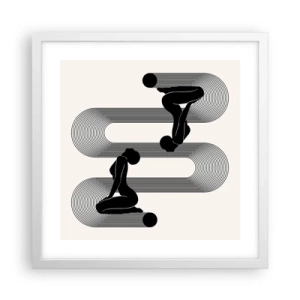 Plakat i hvid ramme - Sensuel symmetri - 40x40 cm
