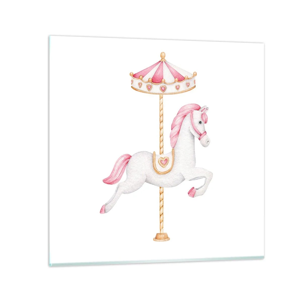 Billede på glas - Han satte af sted med en hov - 60x60 cm