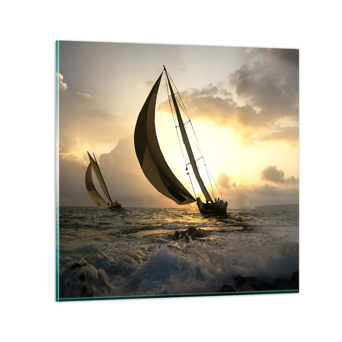 Billede på glas - I medvind og modvind - 40x40 cm