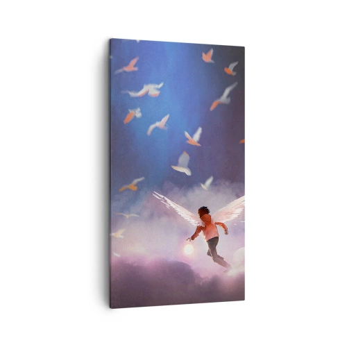 Lærredstryk - Billede på lærred - Det kræver fantasi og mod - 45x80 cm