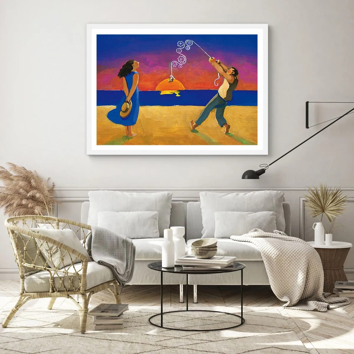 Plakat i hvid ramme - Mere end en stjerne fra himlen - 100x70 cm