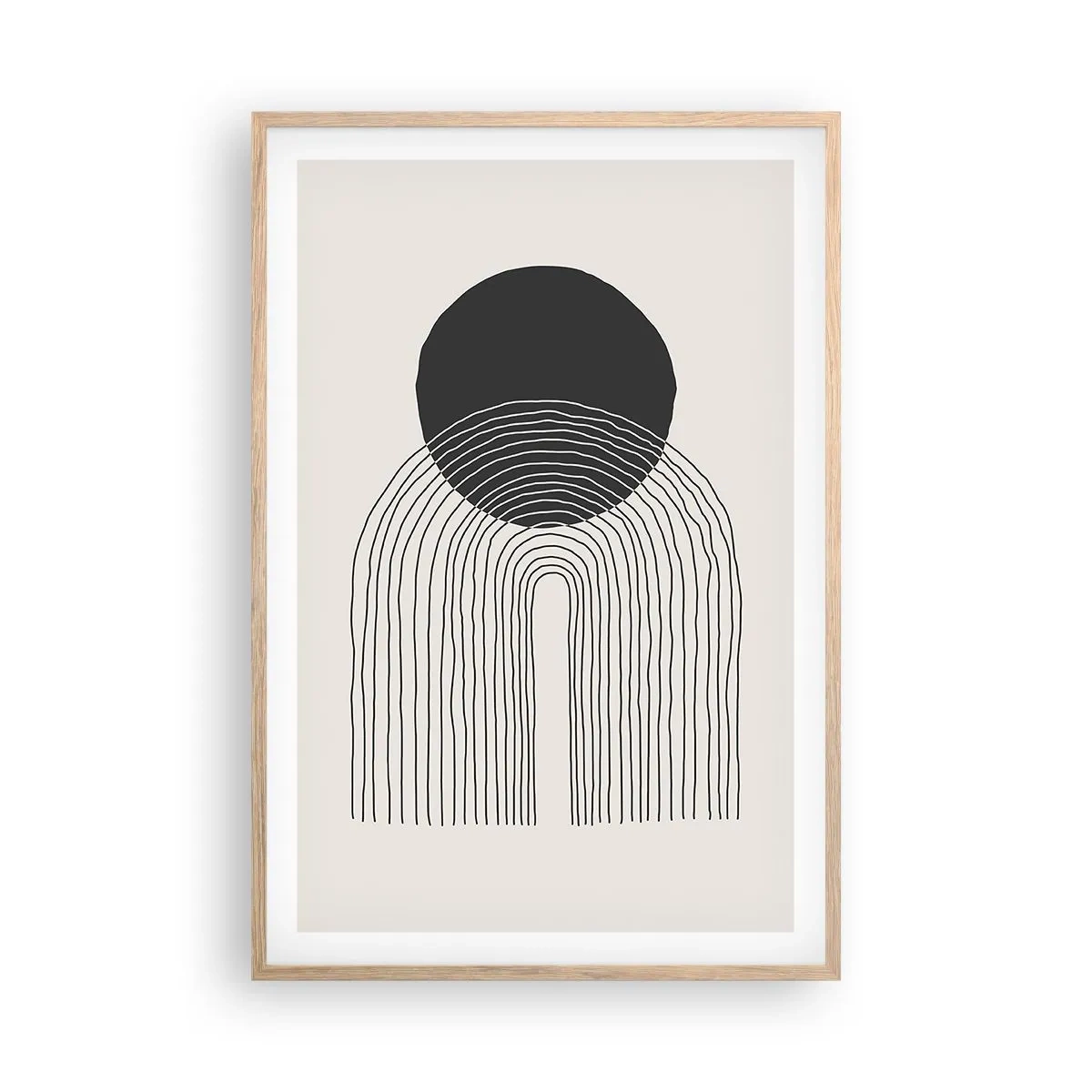 Plakat i ramme af lyst egetræ - Rystende og selvsikker - 61x91 cm