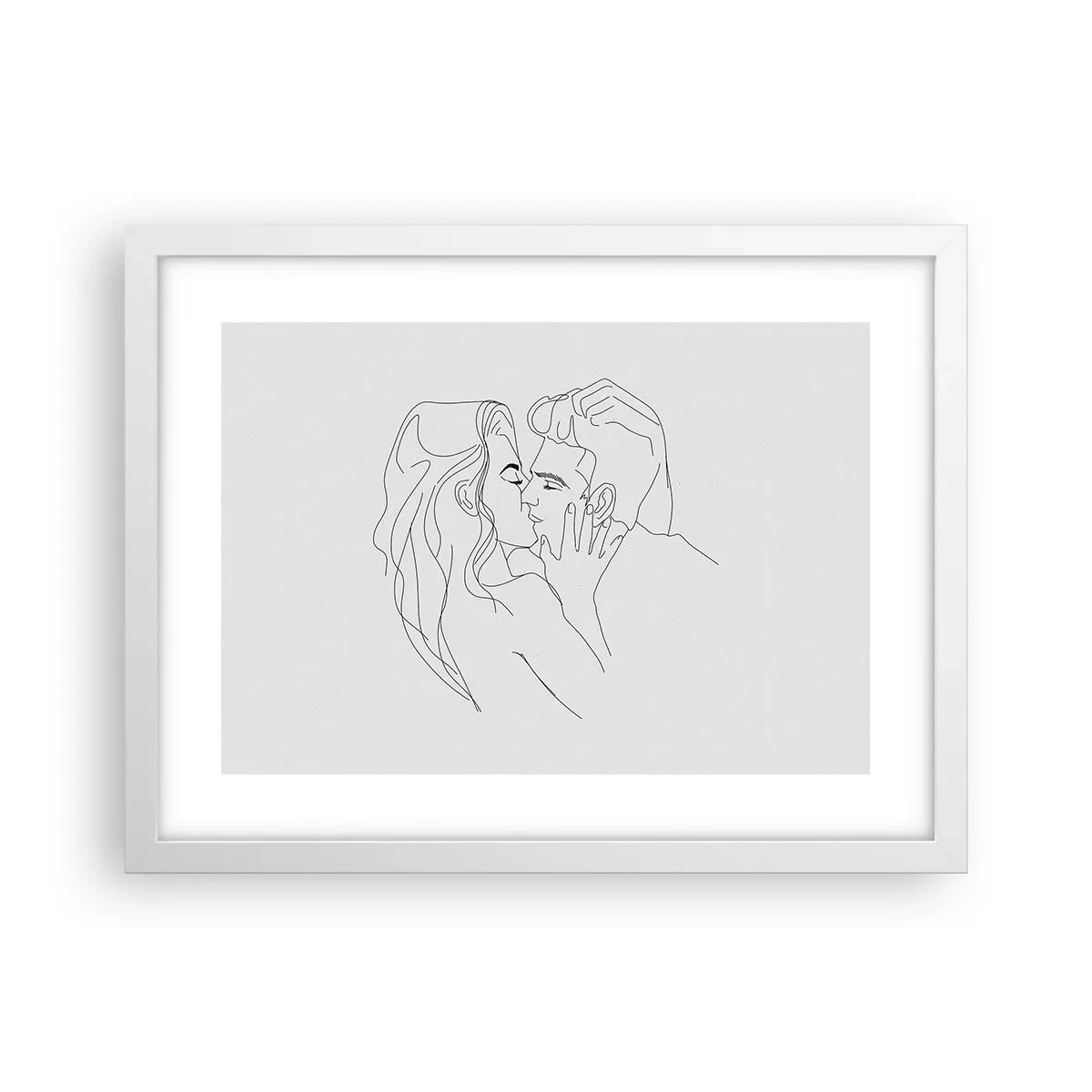 Plakat i hvid ramme - I samme linje - 40x30 cm