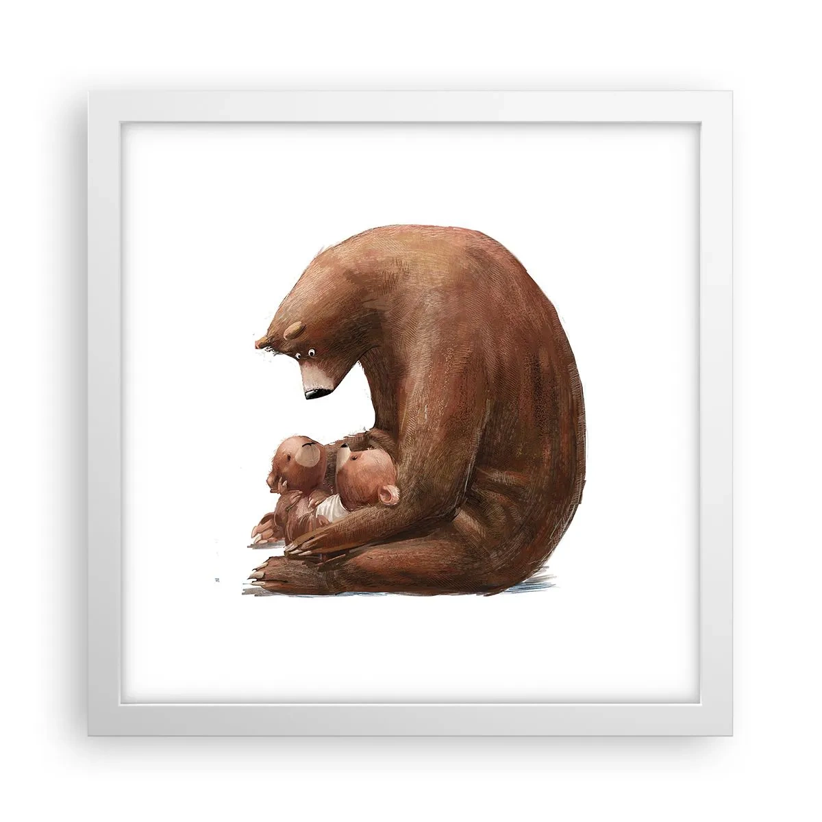 Plakat i hvid ramme - Drøm sødt, børn - 30x30 cm