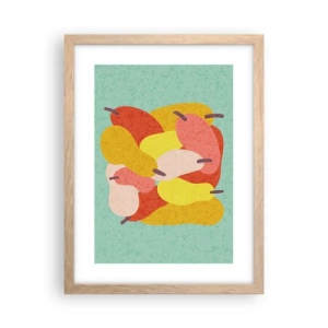 Plakat i ramme af lyst egetræ - Smag på sommersolen - 30x40 cm
