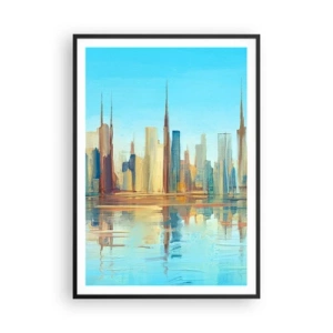 Plakat i sort ramme - Solrig metropol - 70x100 cm