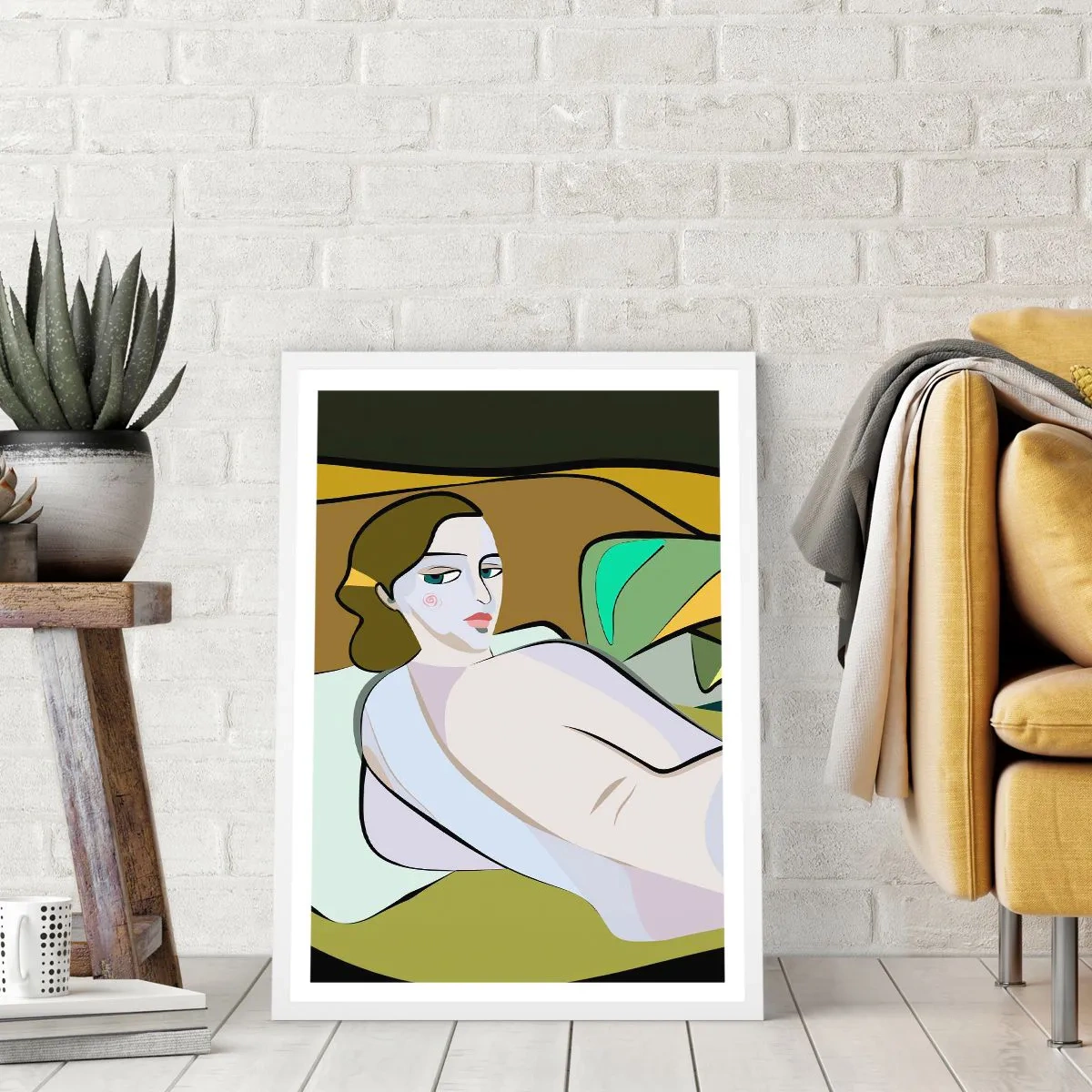 Plakat i hvid ramme - Intimt portræt - 70x100 cm