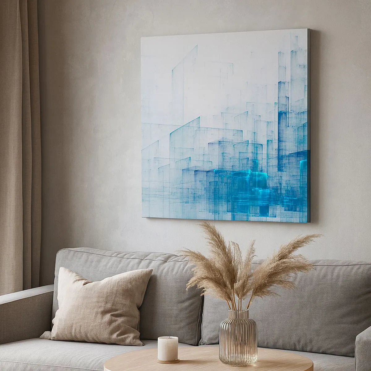 Lærredstryk - Billede på lærred - Hvordan rummet blev til - 30x30 cm