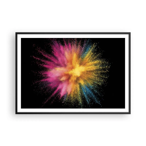 Plakat i sort ramme - Farvernes fødsel - 100x70 cm