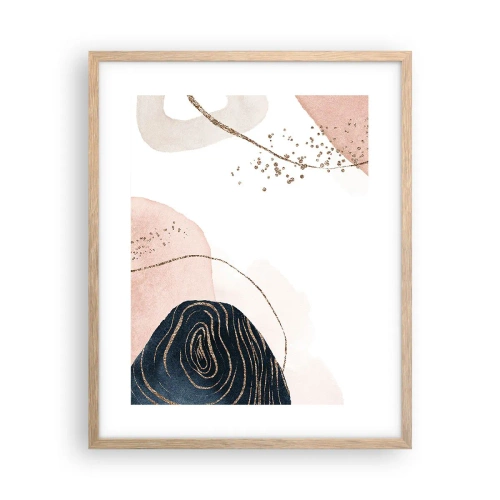 Plakat i ramme af lyst egetræ - Alt flyder - 40x50 cm