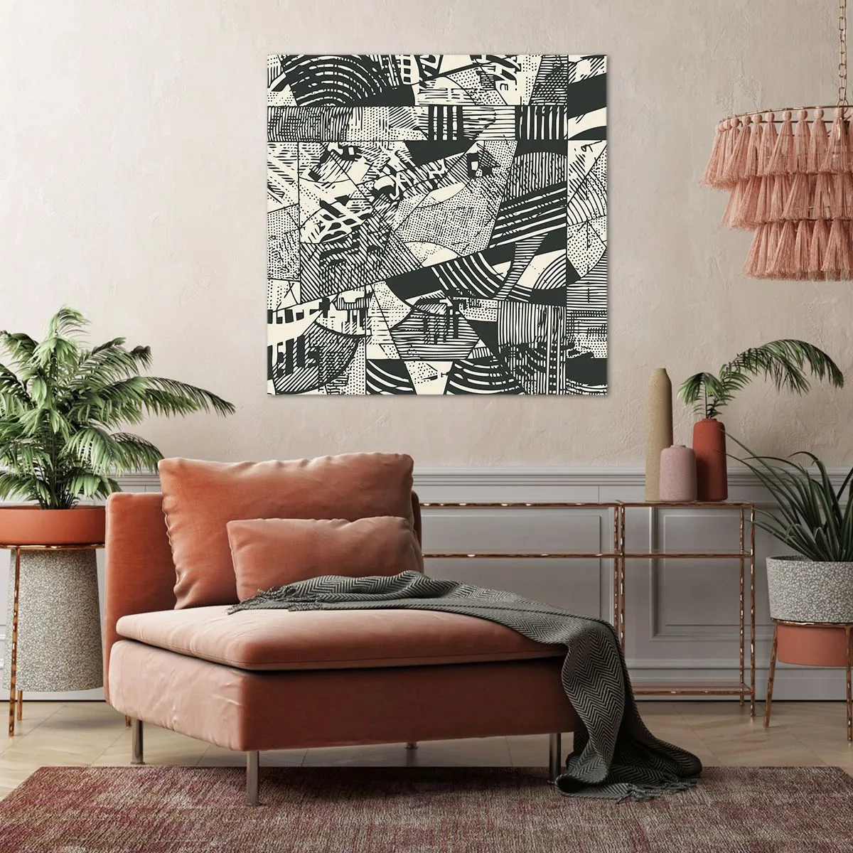 Lærredstryk - Billede på lærred - Nutidens dynamik - 50x50 cm