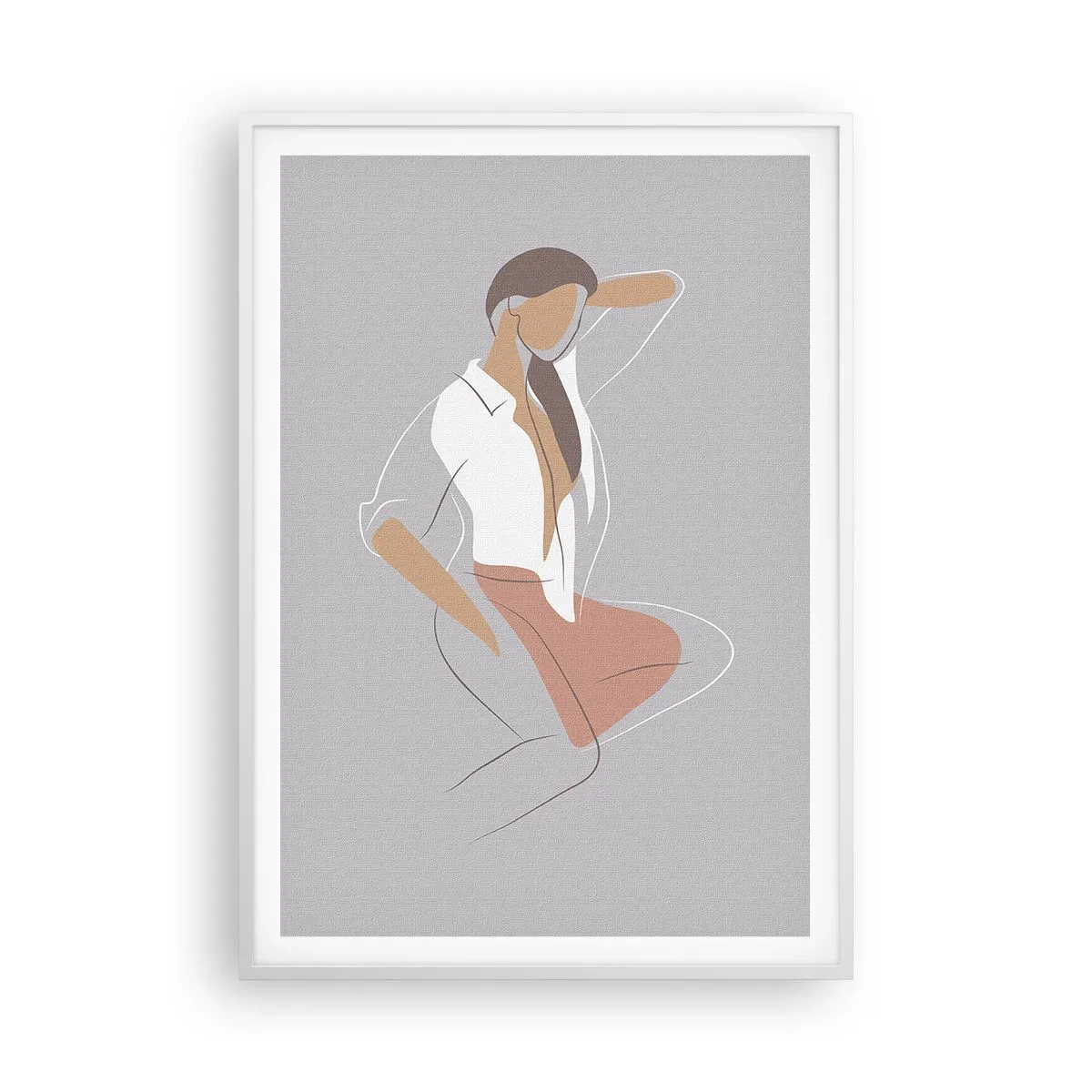 Plakat i hvid ramme - Omrids af nåde - 70x100 cm