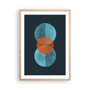 Plakat i ramme af lyst egetræ - Symmetrisk sammensætning - 50x70 cm