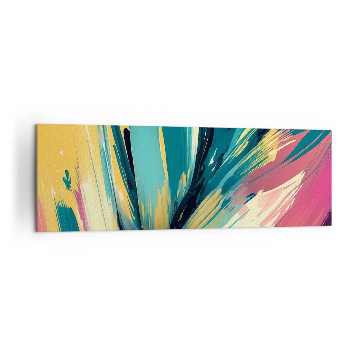 Lærredstryk - Billede på lærred - Komposition - en eksplosion af glæde - 160x50 cm