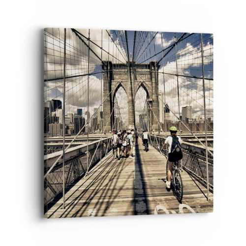 Lærredstryk - Billede på lærred - Lige til hjertet af byen - 40x40 cm