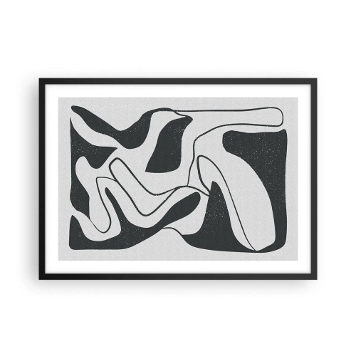 Plakat i sort ramme - Abstrakt leg i en labyrint - 70x50 cm