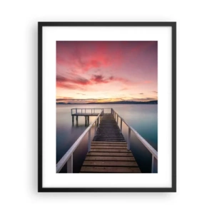 Plakat i sort ramme - Aftenens blide flamme - 40x50 cm